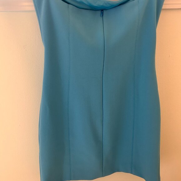Woman Bec + Bridge Mini Dresses | KARINA STRAPLESS SPLIT MINI Topaz Blue - Picture 6 of 9